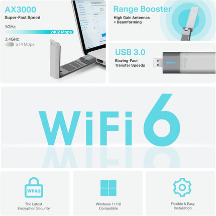 TP-Link Archer TX50UH-AX3000 High Gain Wireless USB Adapter