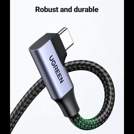 كابل UGREEN بزاوية قائمة USB-C 3.0، شاحن من النوع C بسرعة 5 جيجابت في الثانية | طول 1 متر | US385 - 20299