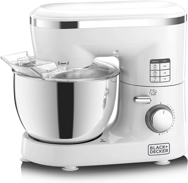 خلاط و عجان عمودي من بلاك اند ديكر بقدرة 1000 واط ومزود بـ 6 سرعات مع وعاء ستانلس ستيل