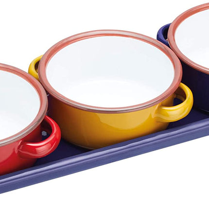 KitchenCraft World of Flavours Enamel Serving Dish / Tapas Bowl, 14 cm (5.5") - Yellow