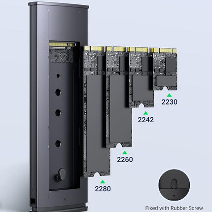 علبة محرك الأقراص الصلبة UGREEN M.2 NVME (10 جيجابت في الثانية) مع كابل C إلى C وC إلى A / 15512