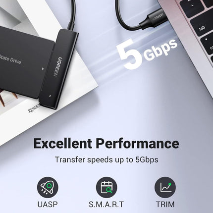 محول كابل لمحركات الأقراص الصلبة مقاس 2.5 بوصة من يوجرين |UGREEN USB 3.0 SATA Cable Adapter for SSD and Hard Drives 2.5 Inch External Hard Drive | 70609