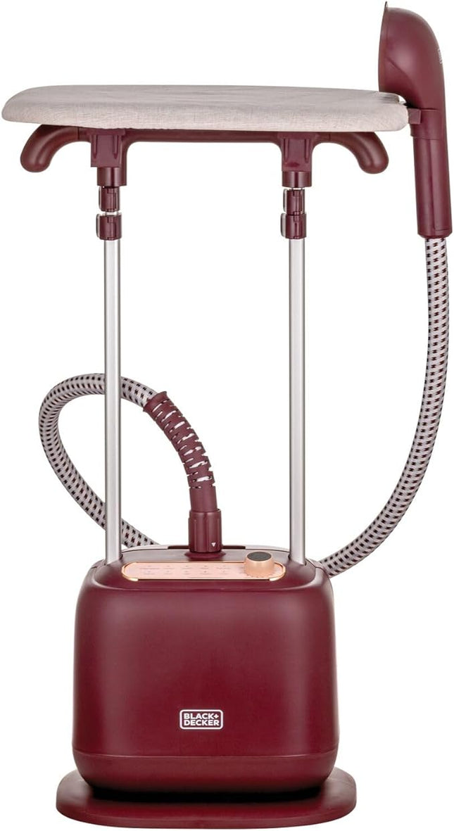 مكواة بخار رقمية عمودية للملابس من بلاك أند ديكر عمود مزدوج، 2400 واط، 6 مستويات