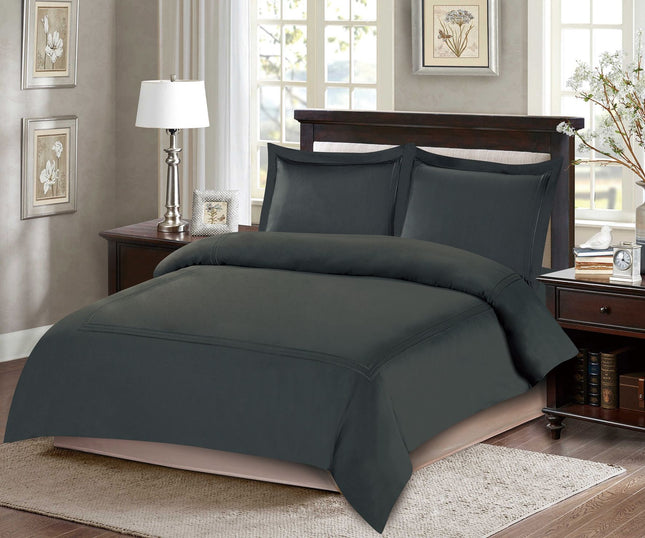 طقم بيت لحاف بدون حشوة مجوز كبير 4 قطع من ARMN Naturesoft - رمادي