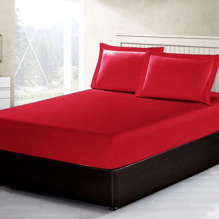 طقم شرشف سرير مطاط مفرد قطعتين من ARMN Vero - أحمر داكن