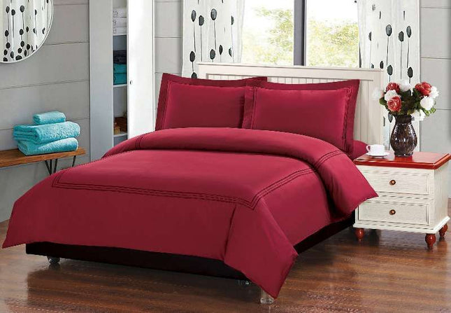 طقم بيت لحاف بدون حشوة مجوز كبير 4 قطع من ARMN Naturesoft - خمري