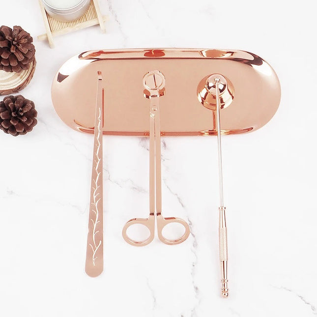 طقم للعناية بالشمع من ARMN Moments - ذهبي وردي