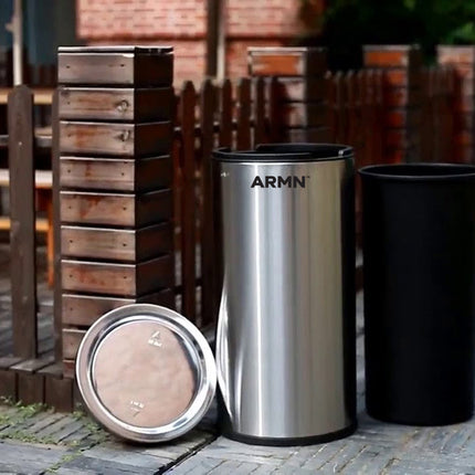 سلة قمامة 50 لتر بغطاء علوي متأرجح من ARMN Tramontina - فضي