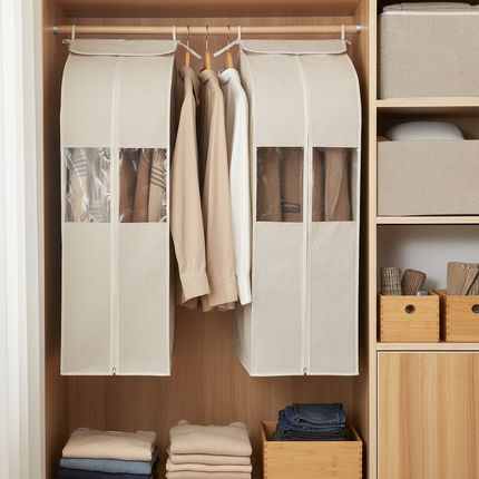 حقيبة تخزين ملابس TidyFold من ARMN - بيج (قابلة للغسيل، حماية )