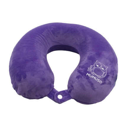 وسادة رقبة سفر مخملية بنفسجي