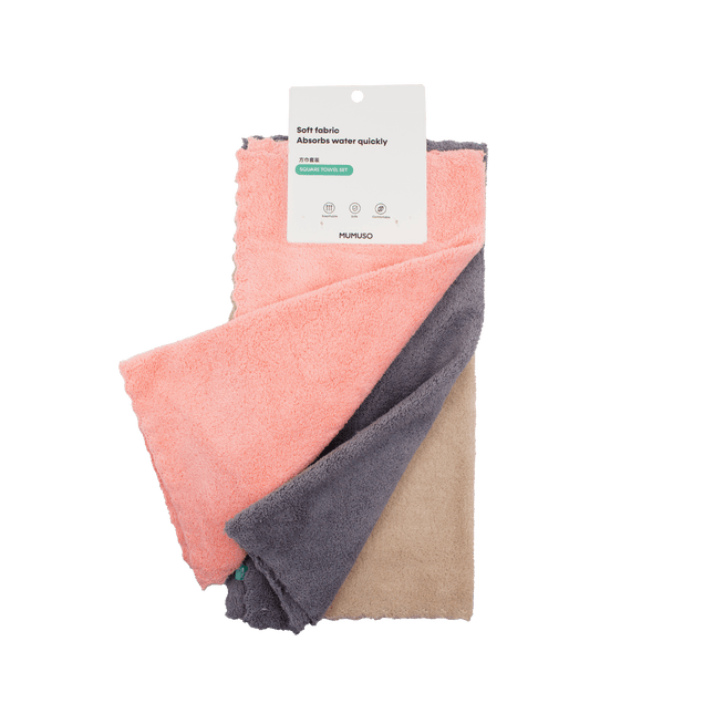 مجموعة مناشف مربعة (3 عبوات)