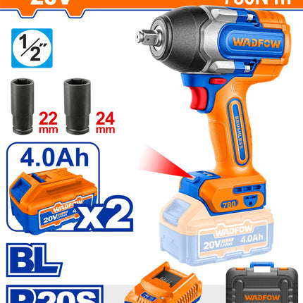 درل شحن بوكسات 780نيوتن مع بطاريتين 4 امبير 1/2انش وادفو  WCD1B78  -عمان هاردوير