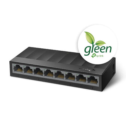 محول سطح المكتب TP-Link LS1008G | 8 منافذ بسرعة 10/100/1000 ميجابت في الثانية (أسود)