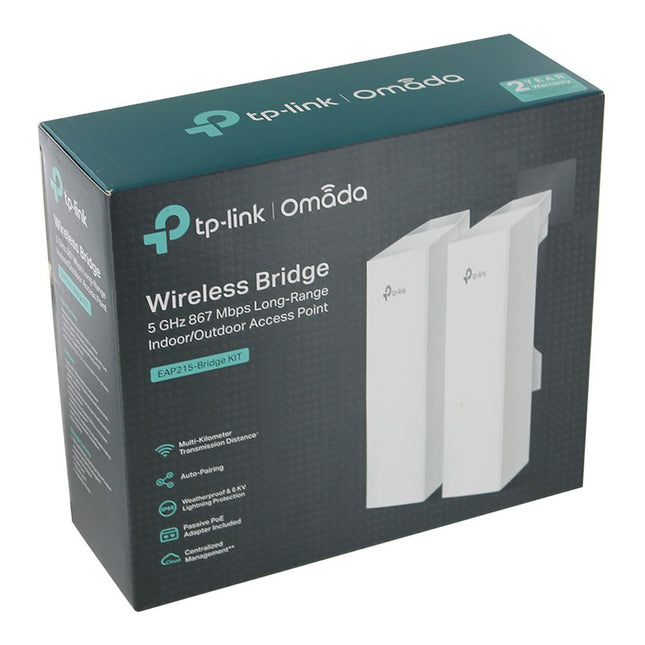 طقم جسر لاسلكي خارجي من نوع TP-Link Omada EAP215 من نقطة إلى نقطة