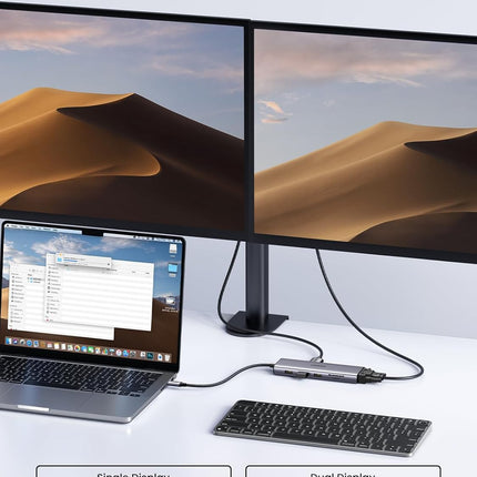 UGREEN USB-C to 3*USB 3.0 A+HDMI 4K@30Hz;2K@60HZ;1080P@120Hz + VGA + RJ45 + SD/TF + 3.5mm Audio + PD Adapter
