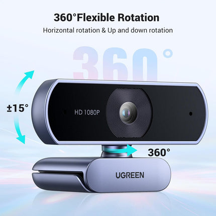 كاميرا ويب UGREEN بدقة 1080 بكسل مع ميكروفون، كاميرا ويب USB عالية الدقة بالكامل /15728