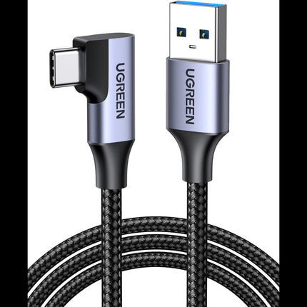 كابل UGREEN بزاوية قائمة USB-C 3.0، شاحن من النوع C بسرعة 5 جيجابت في الثانية | طول 1 متر | US385 - 20299