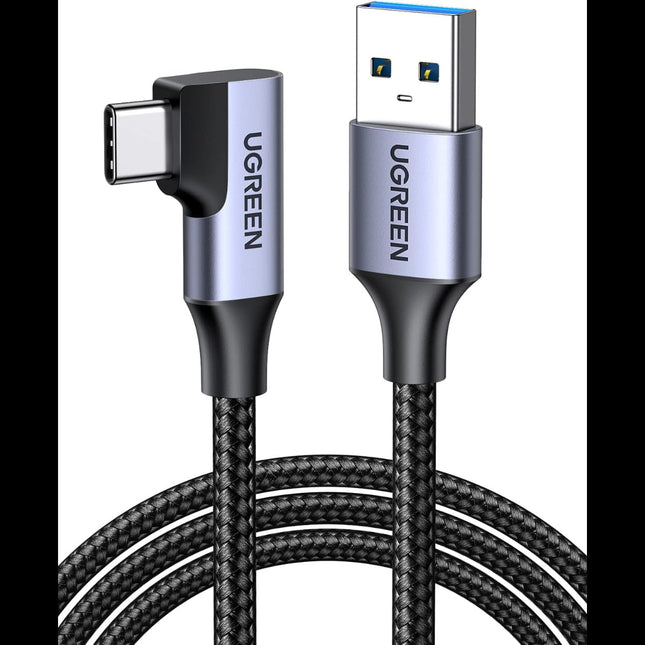 كابل UGREEN بزاوية قائمة USB-C 3.0، شاحن من النوع C بسرعة 5 جيجابت في الثانية | طول 1 متر | US385 - 20299