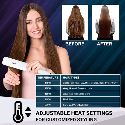 ستريتنر الشعر الاحترافي مصنوع من السيراميك بـ حرارة 220 درجة - vgr