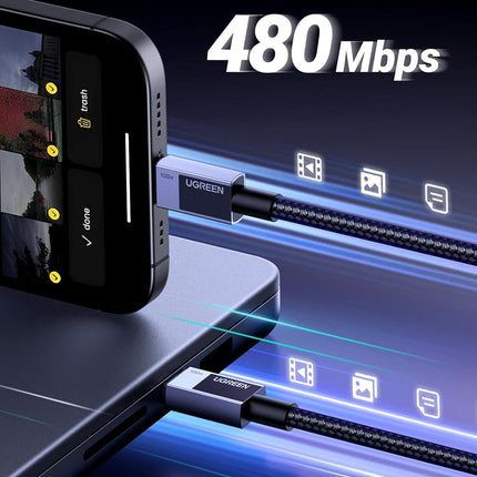 كابل UGREEN USB-C إلى USB-C للشحن السريع بقوة 100 واط بتقنية PD / L512