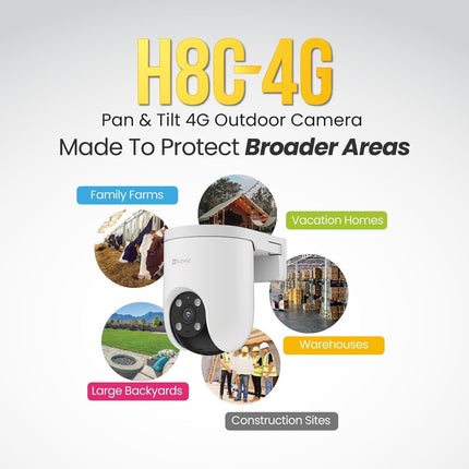 كاميرا خارجية متحركة 3 ميجا تدعم شريحة انترنت | ايزفيز | H8c.4G