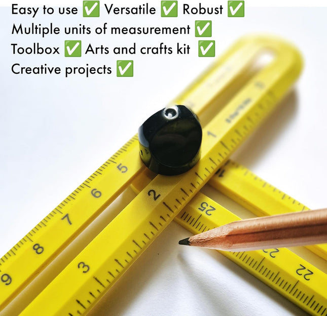مسطرة قياس متعددة الزوايا – قابلة للطي والتعديل – أداة متعددة الوظائف