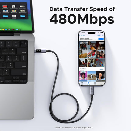 كابل شحن سريع UGREEN Uno USB-C إلى USB-C PD، 5 أمبير كحد أقصى 100 واط / L509