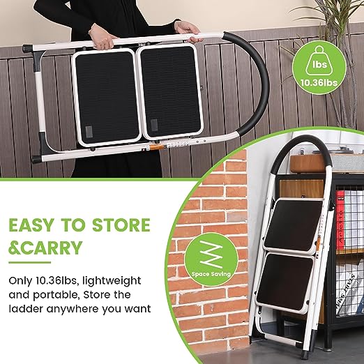 سلم درجتين متعدد الإستخدامات - أبيض