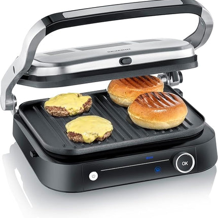 شواية سيفيرن بــ 7 برامج أوتوماتيكية، 1800 وات، أسود/فضي، KG 2395