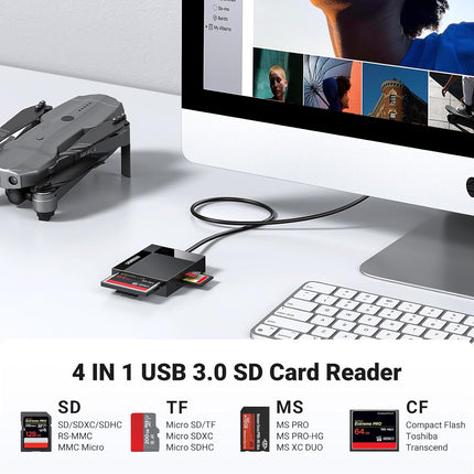 قارئ بطاقات UGREEN 4 في 1 USB 3.0 SD/TF / 30333