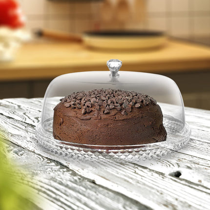 طبق كيك مع غطاء أكريليك 33 سم