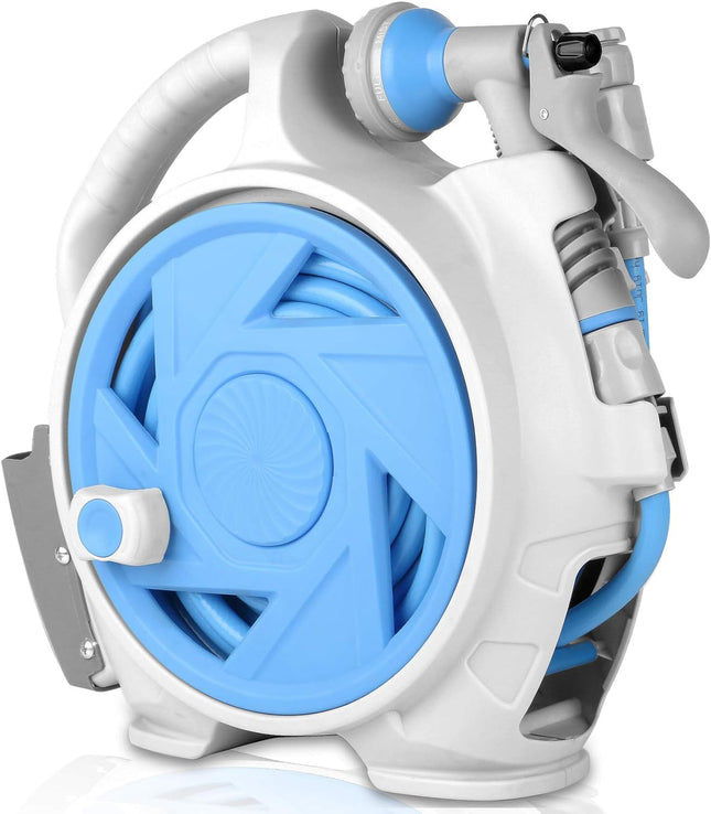 بكرة خرطوم مياه للحديقة قابلة للسحب مع 7 أنماط لرش الماء