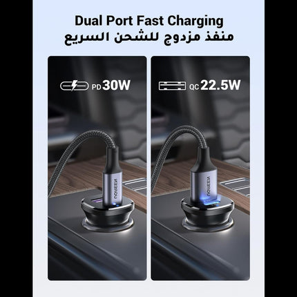UGREEN Car Charger USB-C USB-A 30W - Black / 25845
