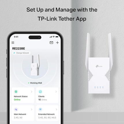 موسع نطاق واي فاي ثنائي النطاق TP-Link RE225BE | BE3600