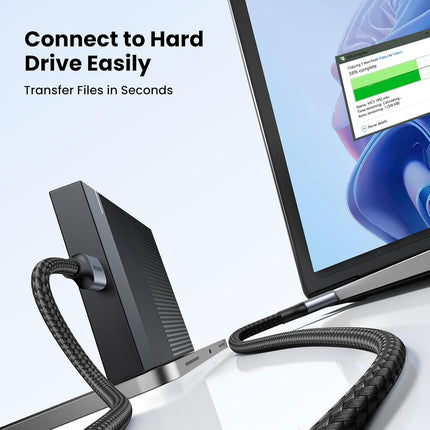 كابل يو جرين USB 3.0 USB-A ذكر إلى USB-A ذكر مضفر من الألومنيوم أسود / US373