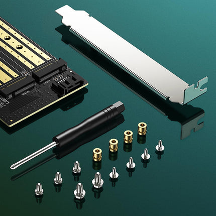 UGREEN M.2 NVMe + M.2 SATA إلى PCI-E 3.0 X 4 – بطاقة PCI express /70504