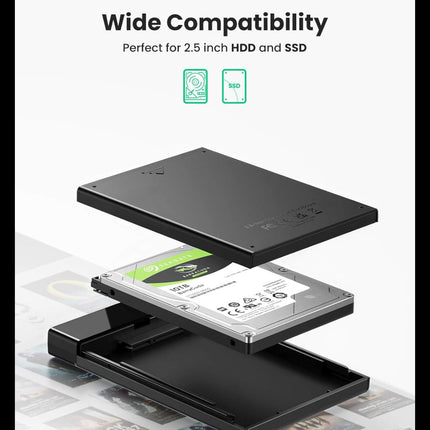 علبة القرص الصلب 2.5 بوصة | UGREEN USB C 2.5 SATA III | 50743