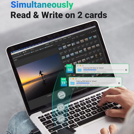 قارئ بطاقات UGREEN 2 في 1 USB 3.0 SD/TF /20250