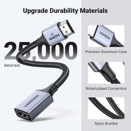 كابل UGREEN HDMI (ذكر) / HDMI (أنثى) 8K بطول 0.15 متر /HD165-15518