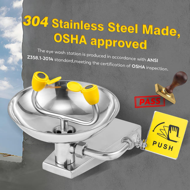 دش غسيل عيون تعليق على الحائط