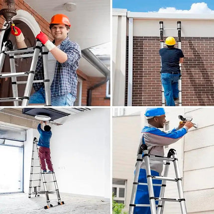 سلم تلسكوب المنيوم من مزايا عدة اطوال