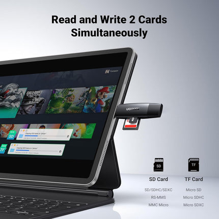 قارئ بطاقات SD 2 في 1 USB 3.0 وUSB C من UGREEN /80191