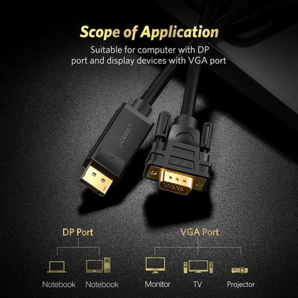 Ugreen DP Male to VGA Male Cable 1.5M | 10247