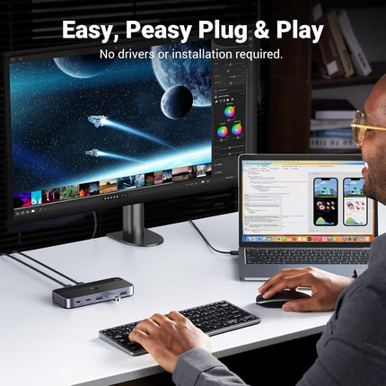 مفتاح USB 3.0 من UGREEN لجهازي كمبيوتر يتشاركان أجهزة USB C وA / 15705