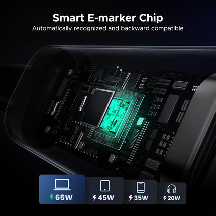 كابل شحن سريع UGREEN Uno USB-C إلى USB-C PD، 5 أمبير كحد أقصى 100 واط / L509