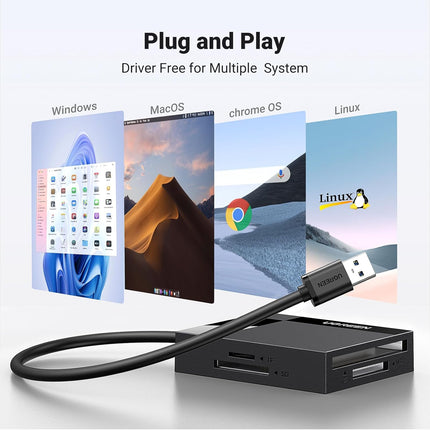 قارئ بطاقات UGREEN 4 في 1 USB 3.0 SD/TF / 30333