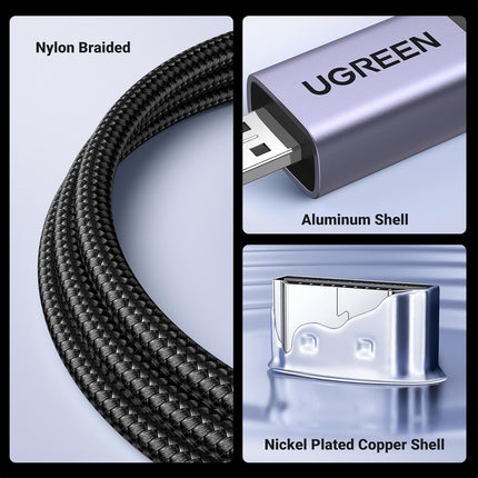 كابل مضفر Micro HDMI إلى HDMI بدقة 8K من UGREEN / HD164