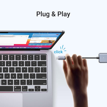 موزع يوجرين تايب سي إلى 4 منافذ USB 3.0 بسرعة تصل إلى 5 جيجابت في الثانية مع مصدر طاقة |70336
