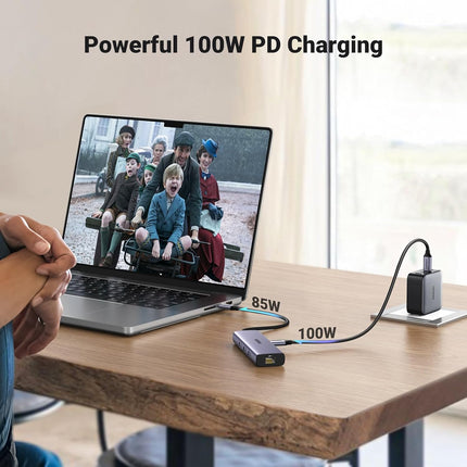 15598 / UGREEN USB-C إلى 3xUSB 3.0 A + HDMI 4K@30Hz + RJ45 Gigabit + PD محول متعدد الوظائف