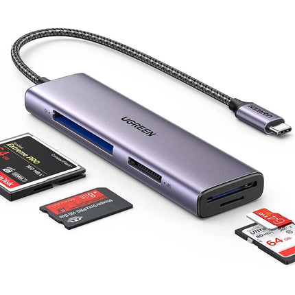 قارئ بطاقات يو جرين 4 في 1 USB-C عالي السرعة (SD ، TF ، CF ، MS) / 15307